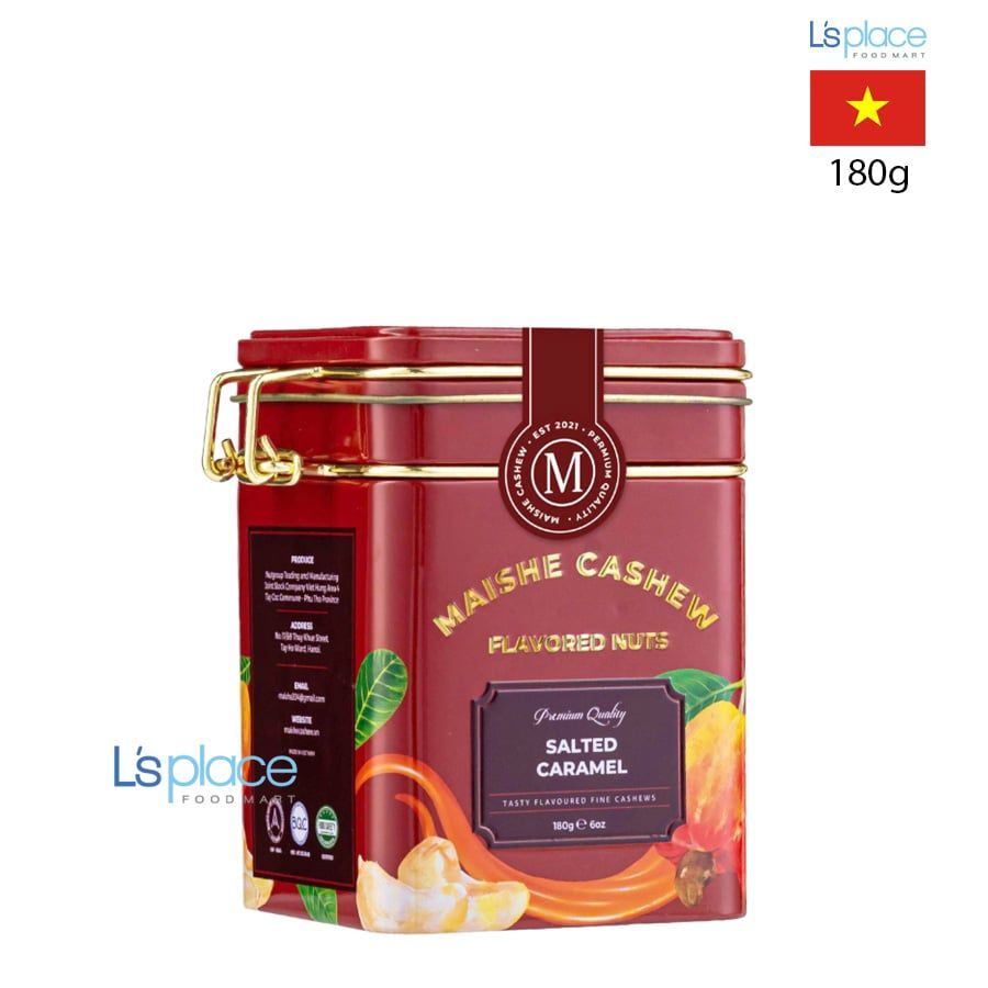 Maishe Hạt điều vị Caramen muối hộp thiếc