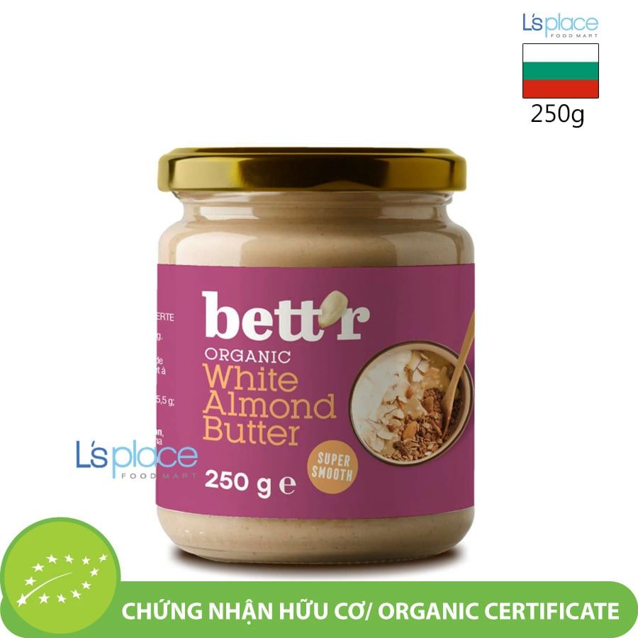 Bett'r Bơ hạnh nhân trắng hữu cơ