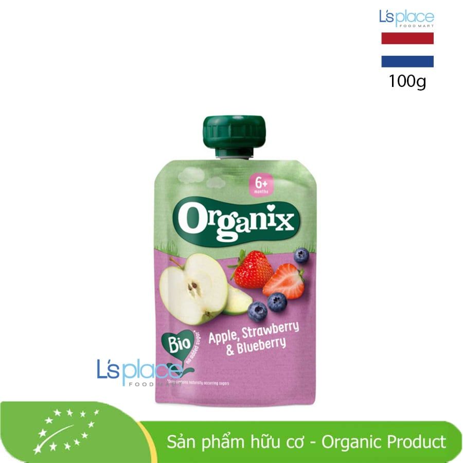 Organix Trái cây nghiền hữu cơ vị Táo Dâu Tây & Việt Quất