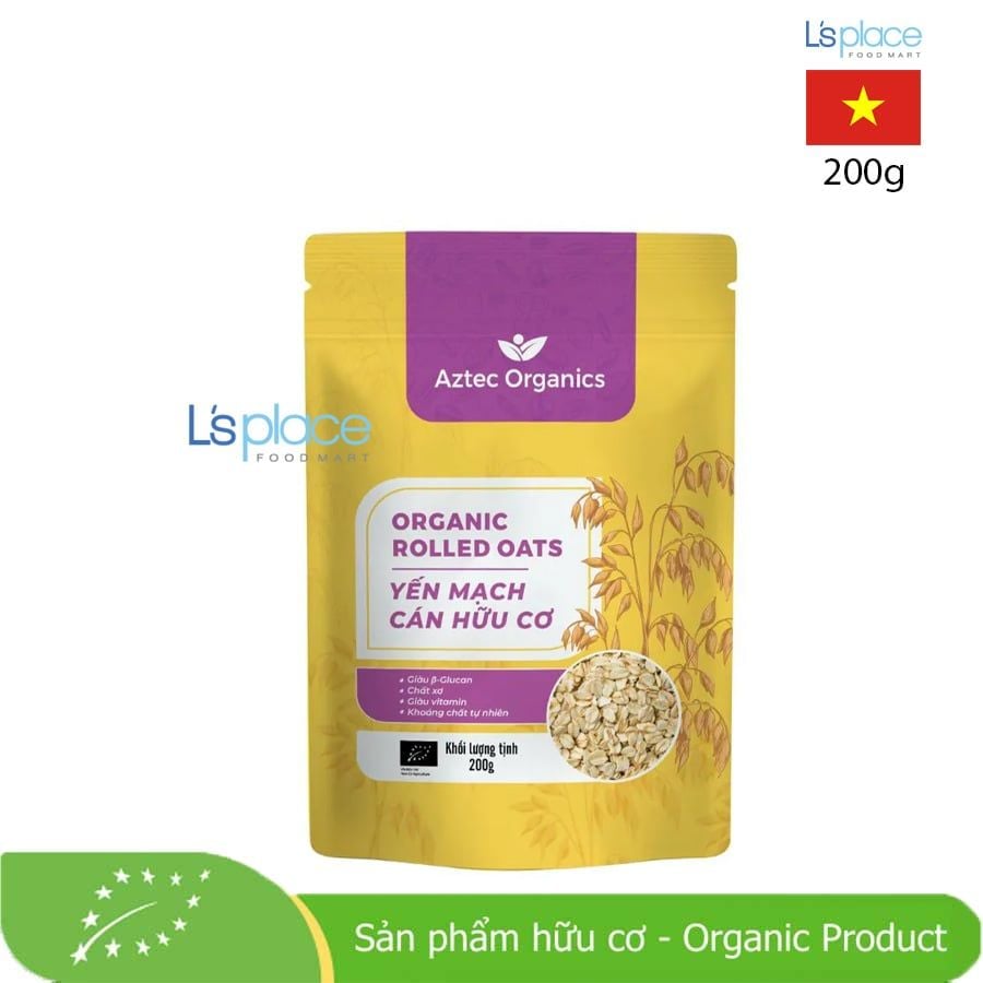 Aztec Organics Yến mạch cán hữu cơ