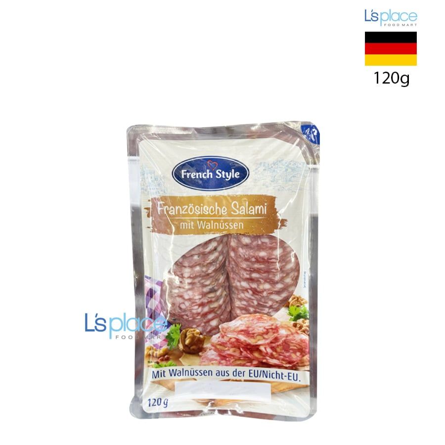 French Style Salami cắt lát với hạt óc chó