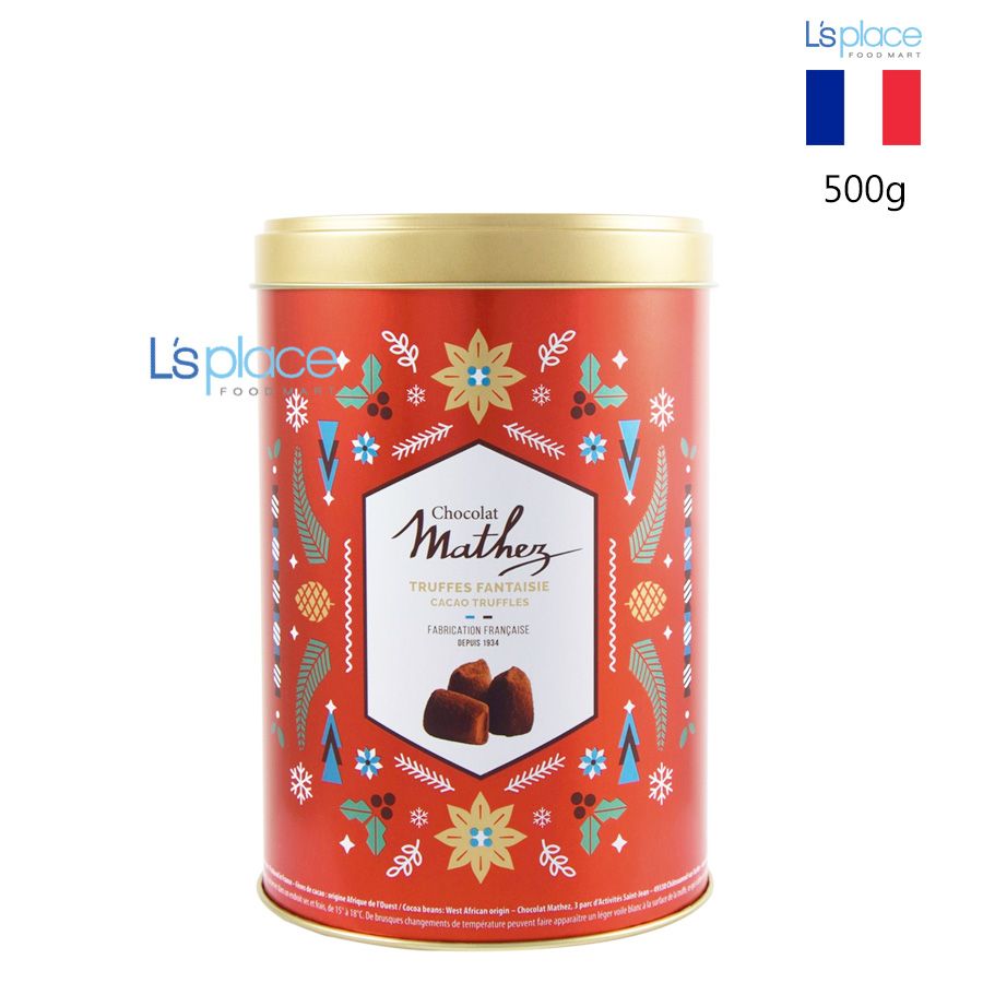 Mathez Socola Truffes Fantaisie hộp sắt đỏ