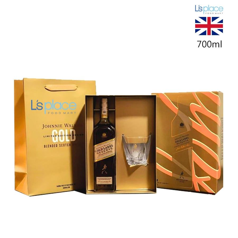 Johnnie Walker Rượu Whiskey Gold Label hộp quà