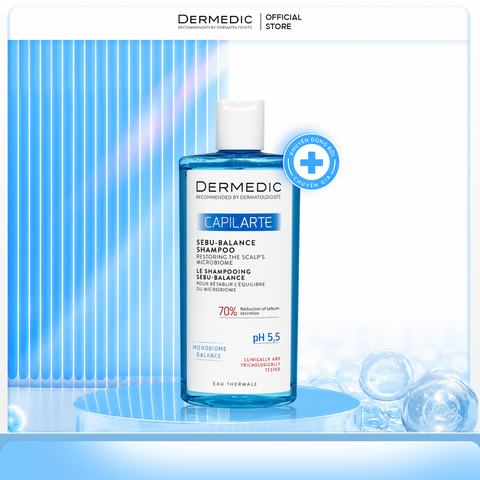 Dầu Gội Dermedic Capilarte Sebu-Balance Shampoo 300ml - Kiềm Dầu, Giảm Nhờn Bết, Giảm Ngứa & Ngăn Rụng Tóc 