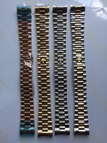  Dây đồng hồ Rolex 6 số mắt đúc cao cấp (3 hàng mắt và 5 hàng mắt) - Khóa Bấm 