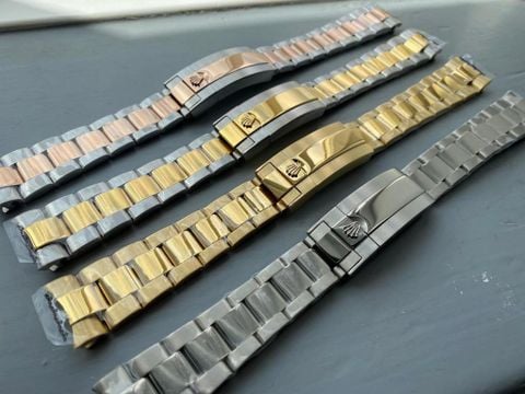  Dây Đồng Hồ Rolex Loại 3 Mắt Đúc Đặc Không Gỉ Size 20 Tặng Kèm Dụng Cụ Thay Dây 
