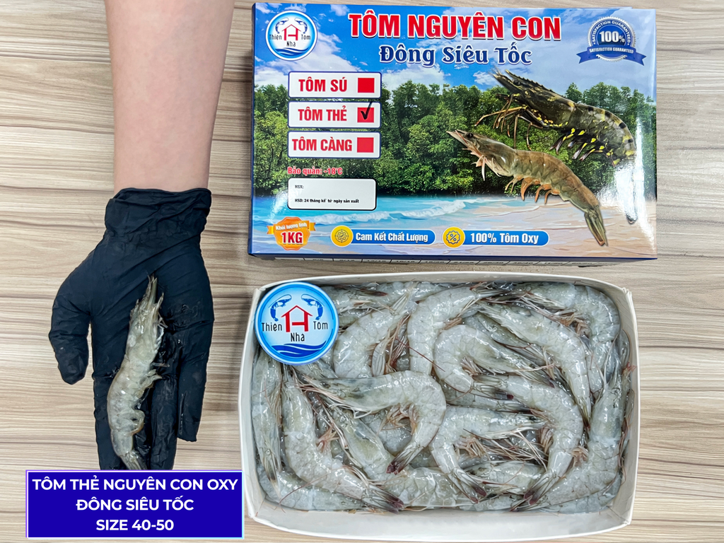  Tôm Thẻ Nguyên Con Đông Siêu Tốc thùng 5kg 