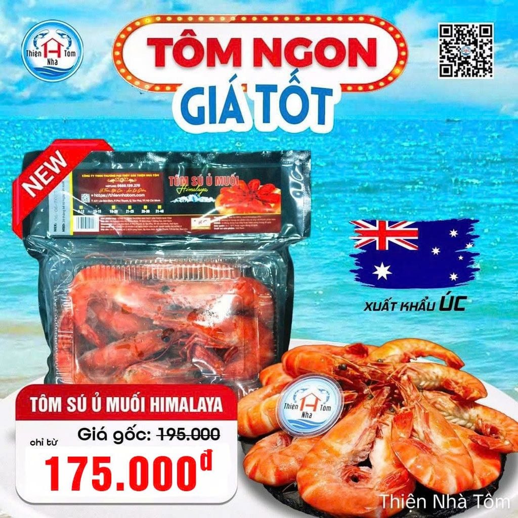  Tôm Sú Biển Ủ Muối Himalaya Hộp 500g FS 