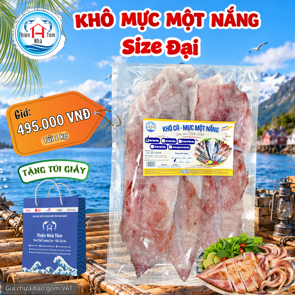  Khô Mực Một Nắng Size Đại 