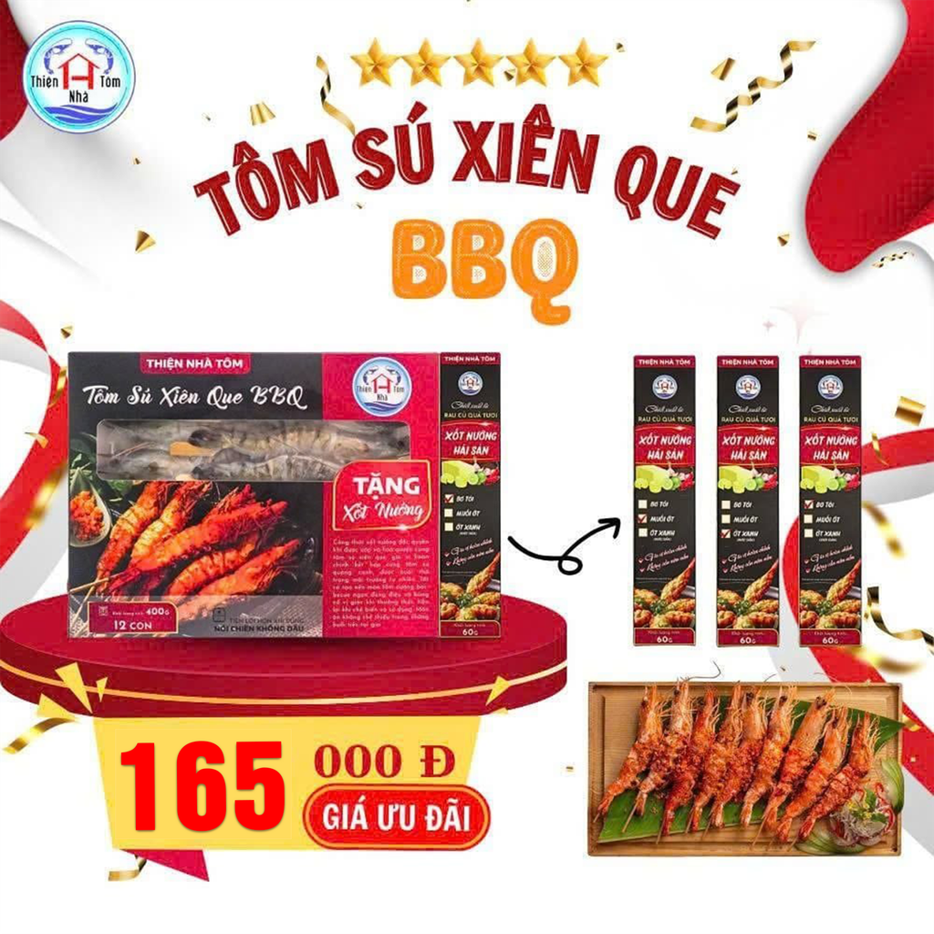  Tôm Sú Xiên Que BBQ hộp 400G 
