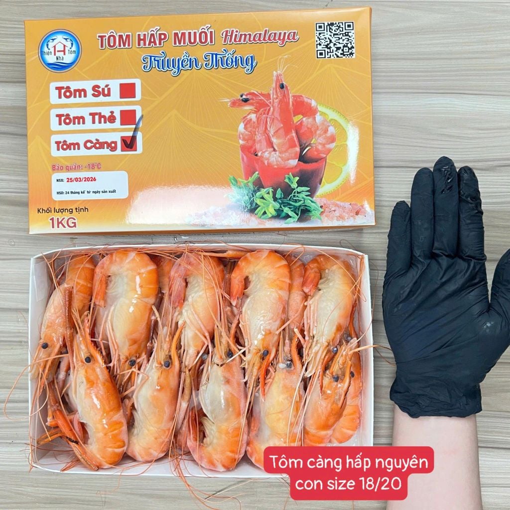  Tôm Càng Oxy Hấp Truyền Thống - Hộp 1kg 