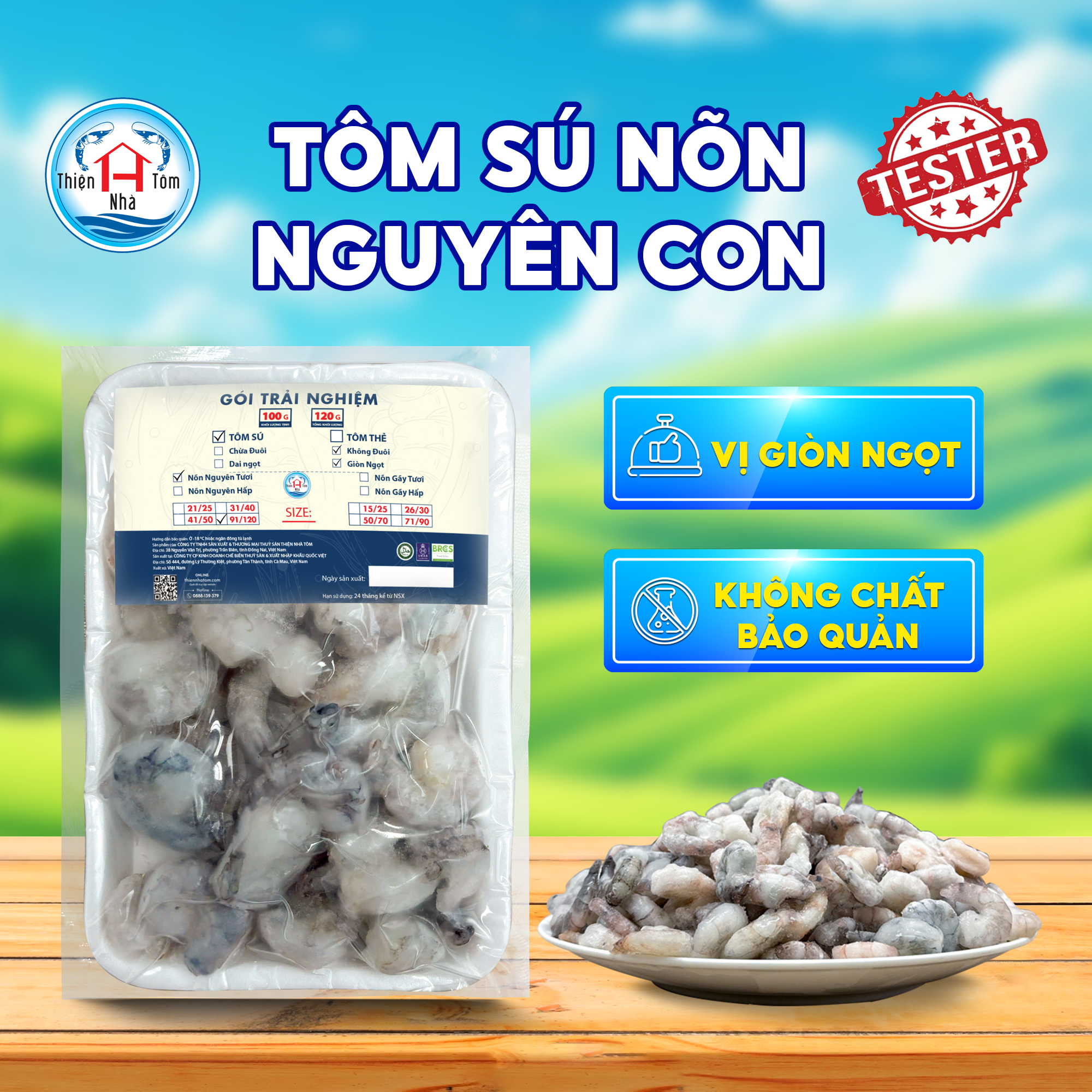  Tôm Sú Baby Lột Nõn (Giòn-Ngọt) Khay 120G 