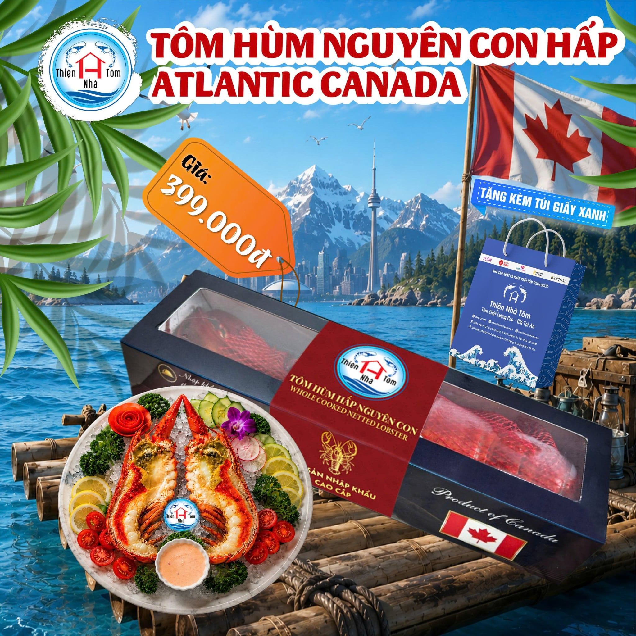  Tôm Hùm Atlantic Canada - Hấp Nguyên Con 