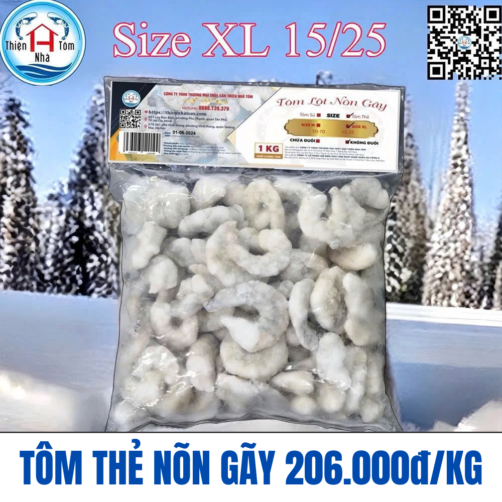  Tôm Thẻ Nõn Gãy (Vị Giòn - Ngọt) - Túi 1kg 