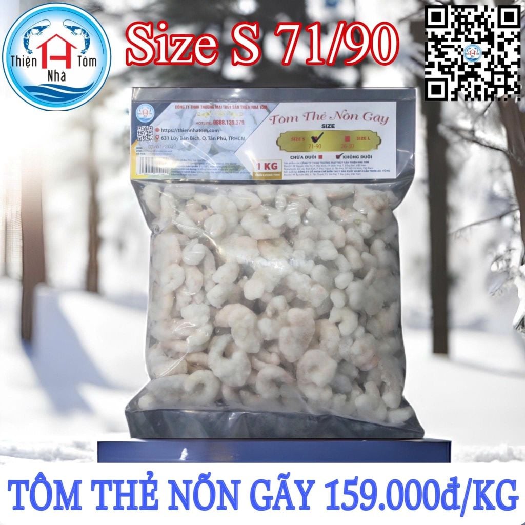  Tôm Thẻ Nõn Gãy (Vị Giòn - Ngọt) - Túi 1kg 