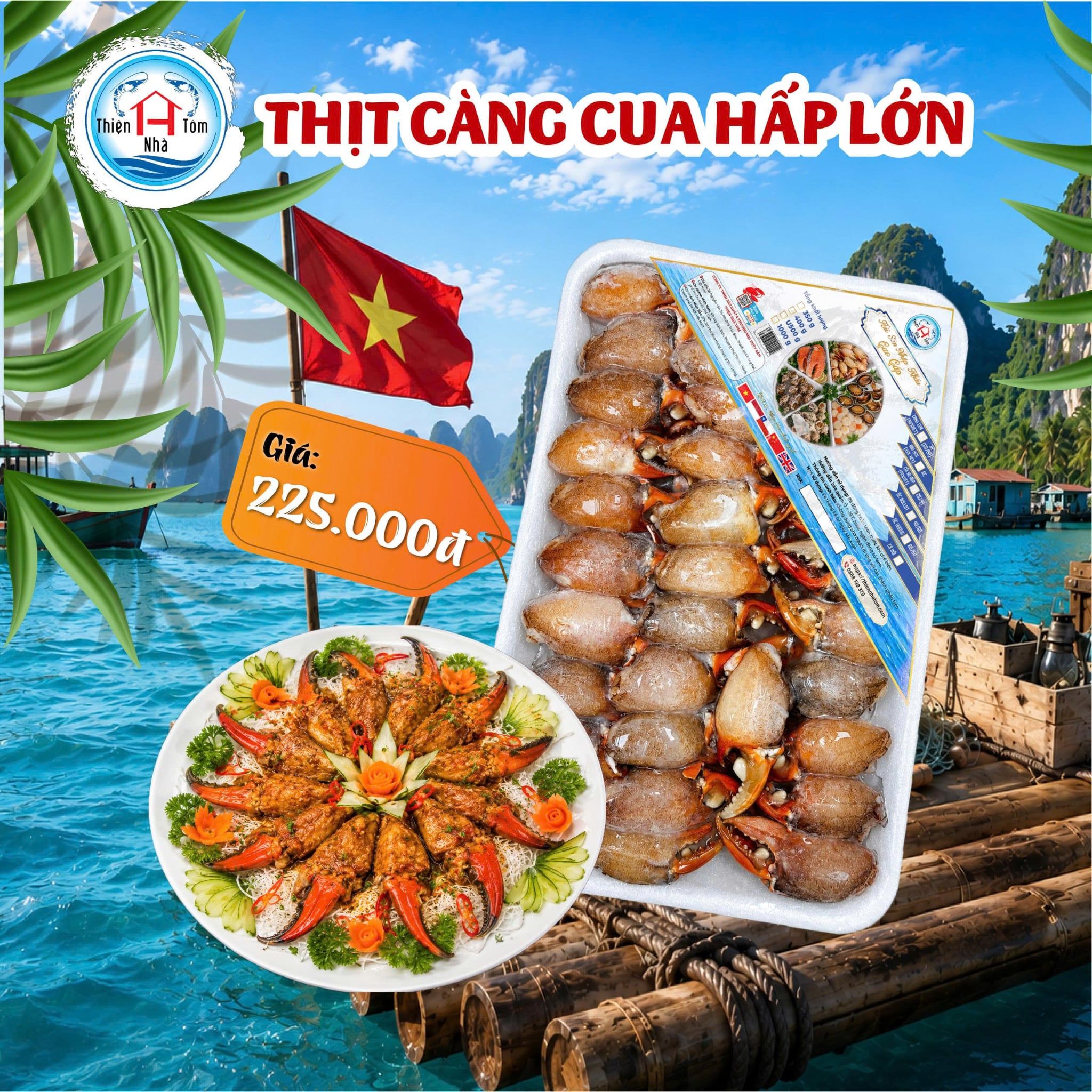  Thịt Càng Cua Hấp Size Đại 