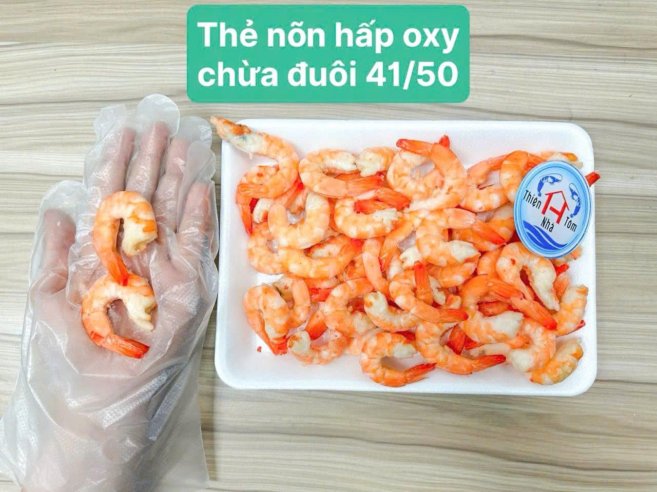  Tôm Thẻ Nõn Oxy Hấp Khay 450G (Dai-Ngọt) 