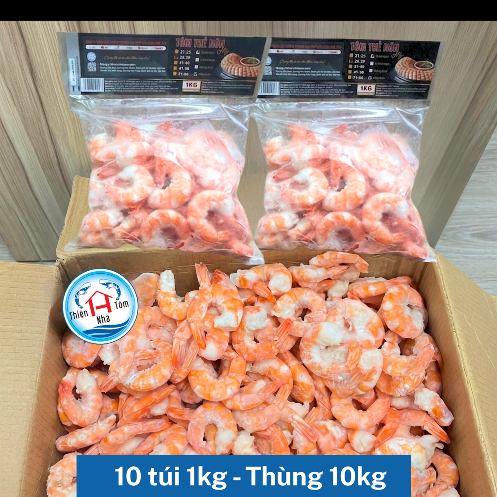  Tôm Thẻ Nõn Oxy Hấp Chừa Đuôi - Thùng 10KG 
