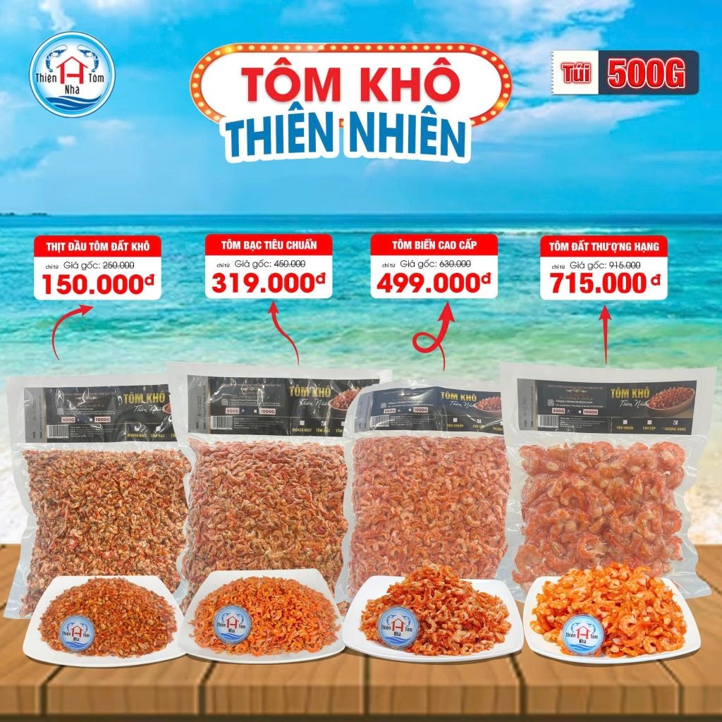  Tôm Khô Thiên Nhiên 500-1000Gr 
