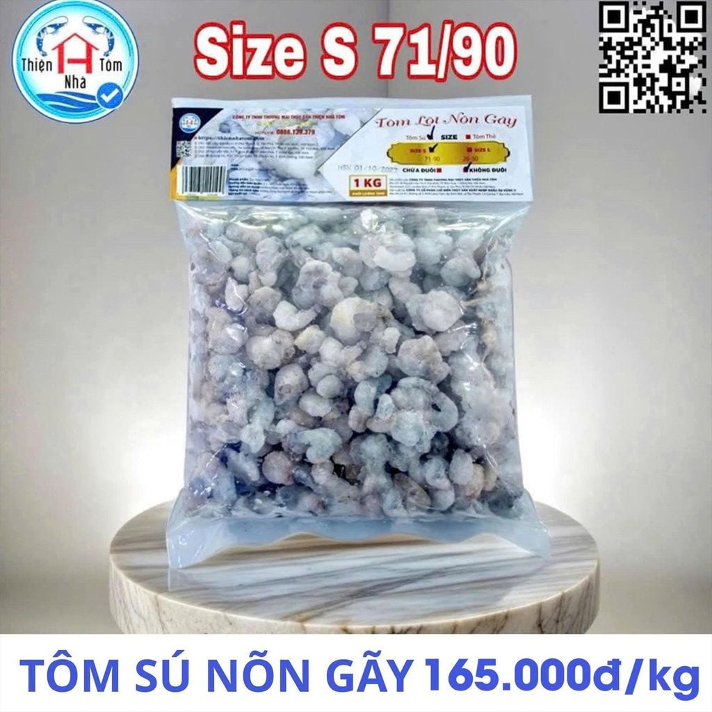  Tôm Sú Nõn Gãy (Vị Giòn - Ngọt)  - Túi 1kg 