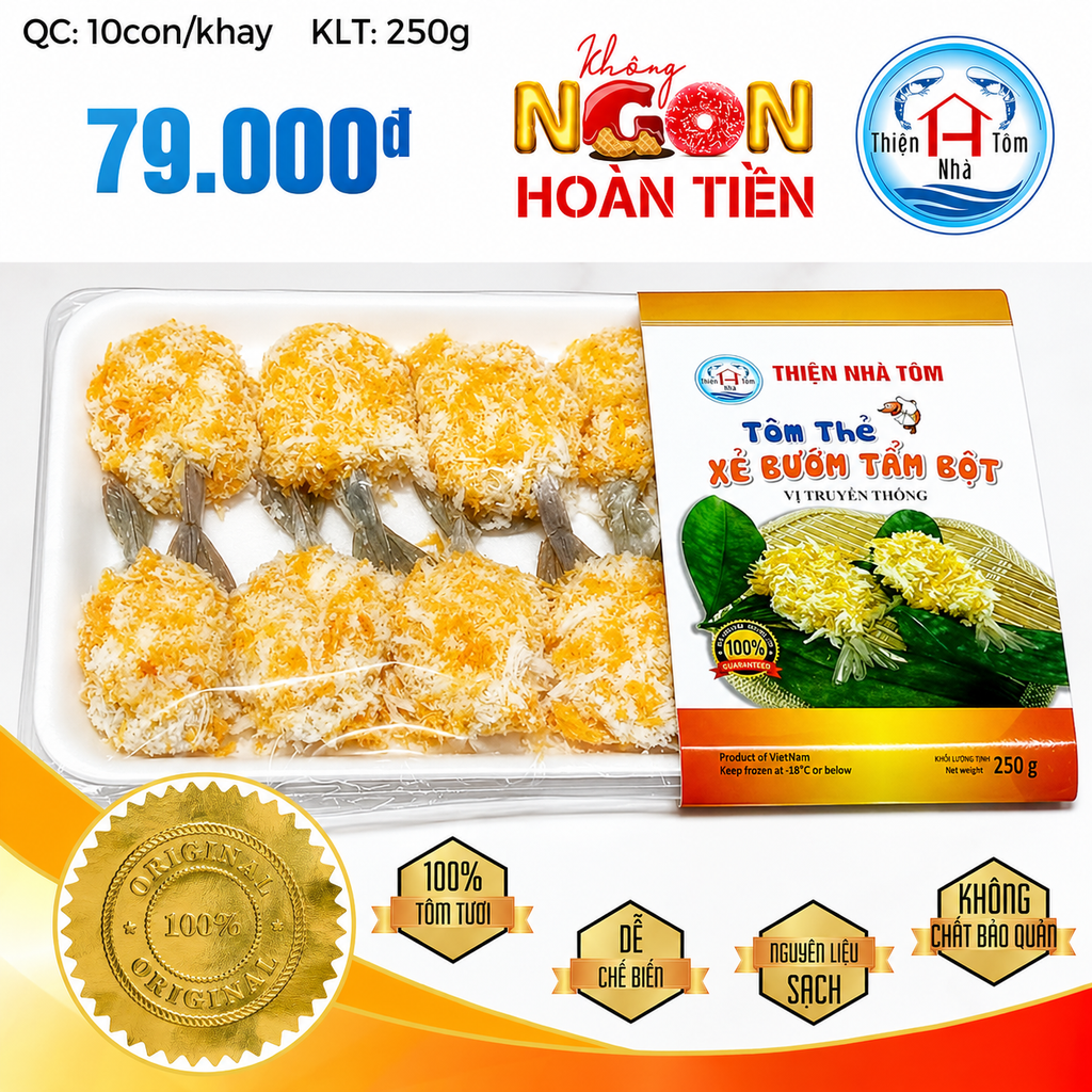  Tôm Thẻ Xẻ Bướm TB Vị Truyền Thống 