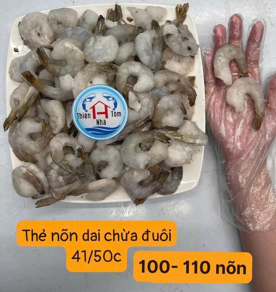  Tôm Thẻ Lột Nõn Chừa Đuôi (Dai-Ngọt) Túi 1kg 