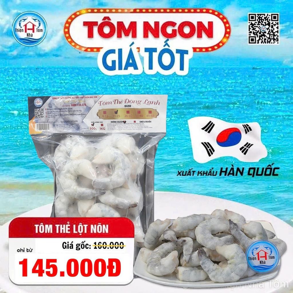  Tôm Thẻ Lột Nõn (Vị Giòn - Ngọt) Khay 500g 