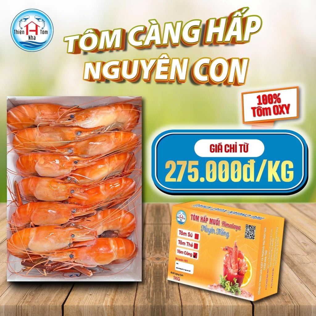  Tôm Càng Oxy Hấp Truyền Thống - Hộp 1kg 