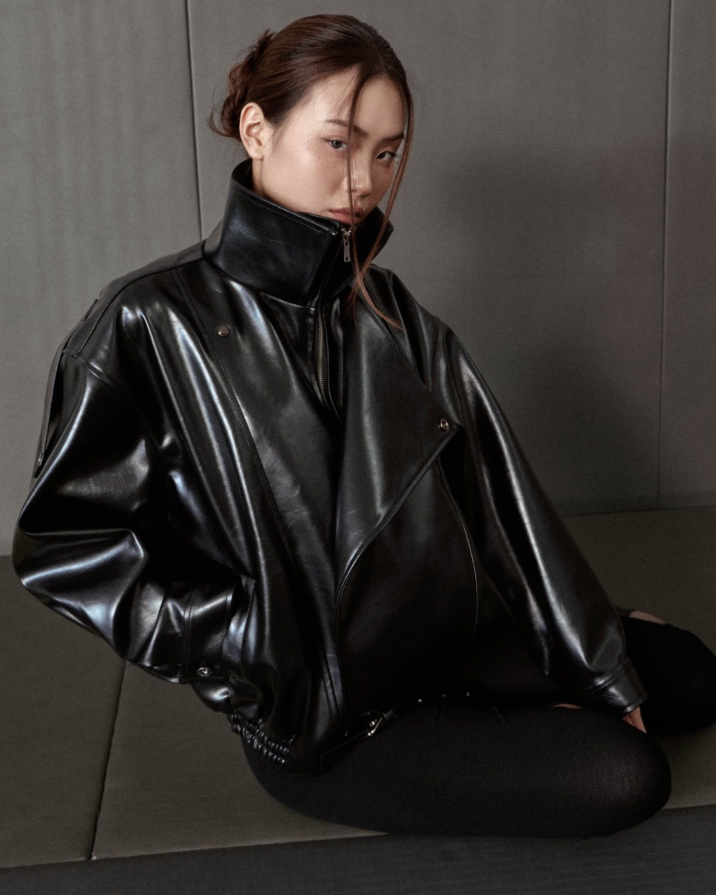 ASYMMETRIC LEATHER JACKET