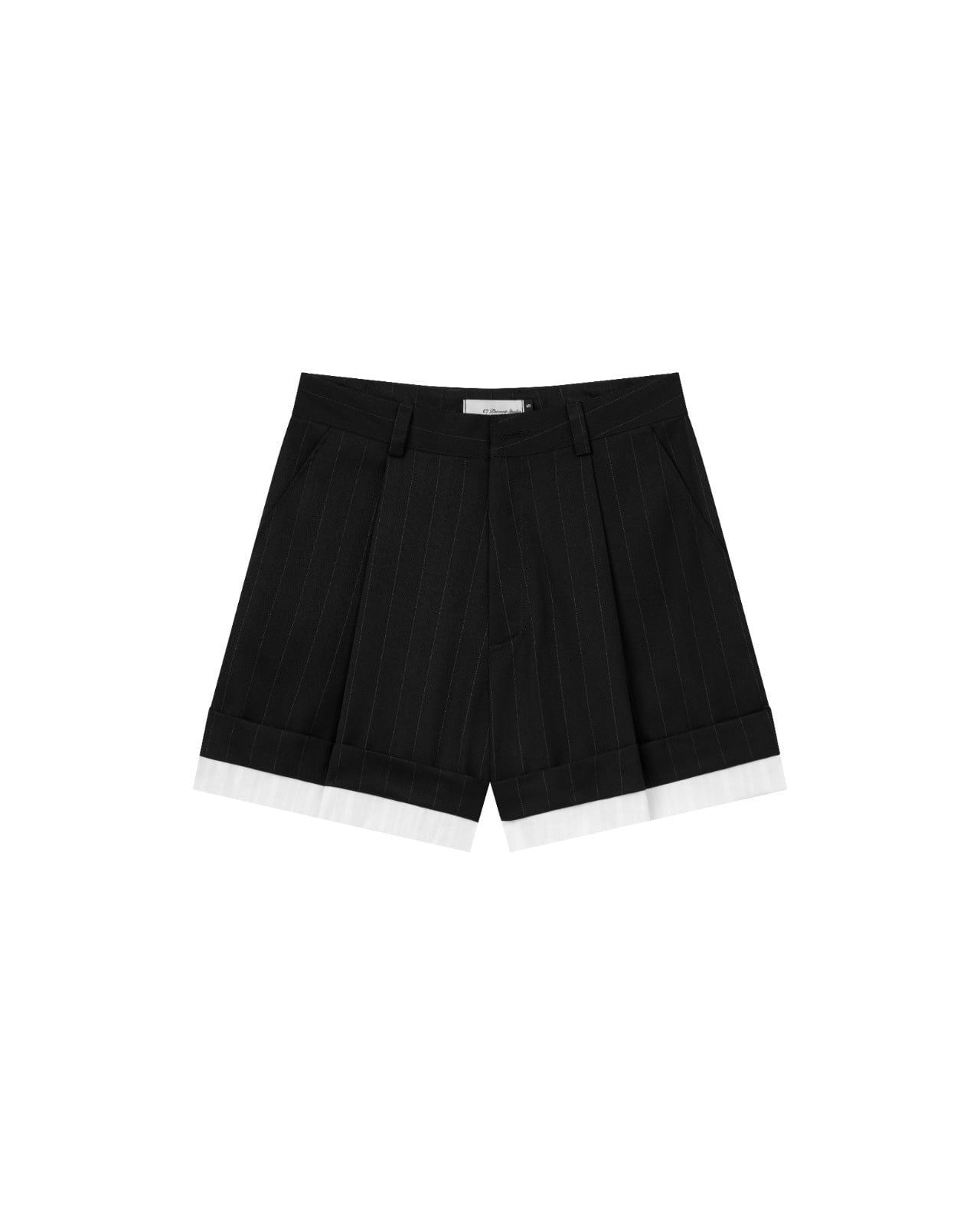 LAYERED PINSTRIPE SHORTS