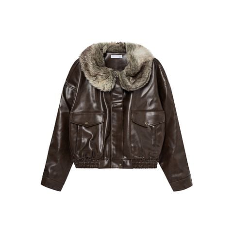  FUR-TRIMMED LEATHER JACKET 