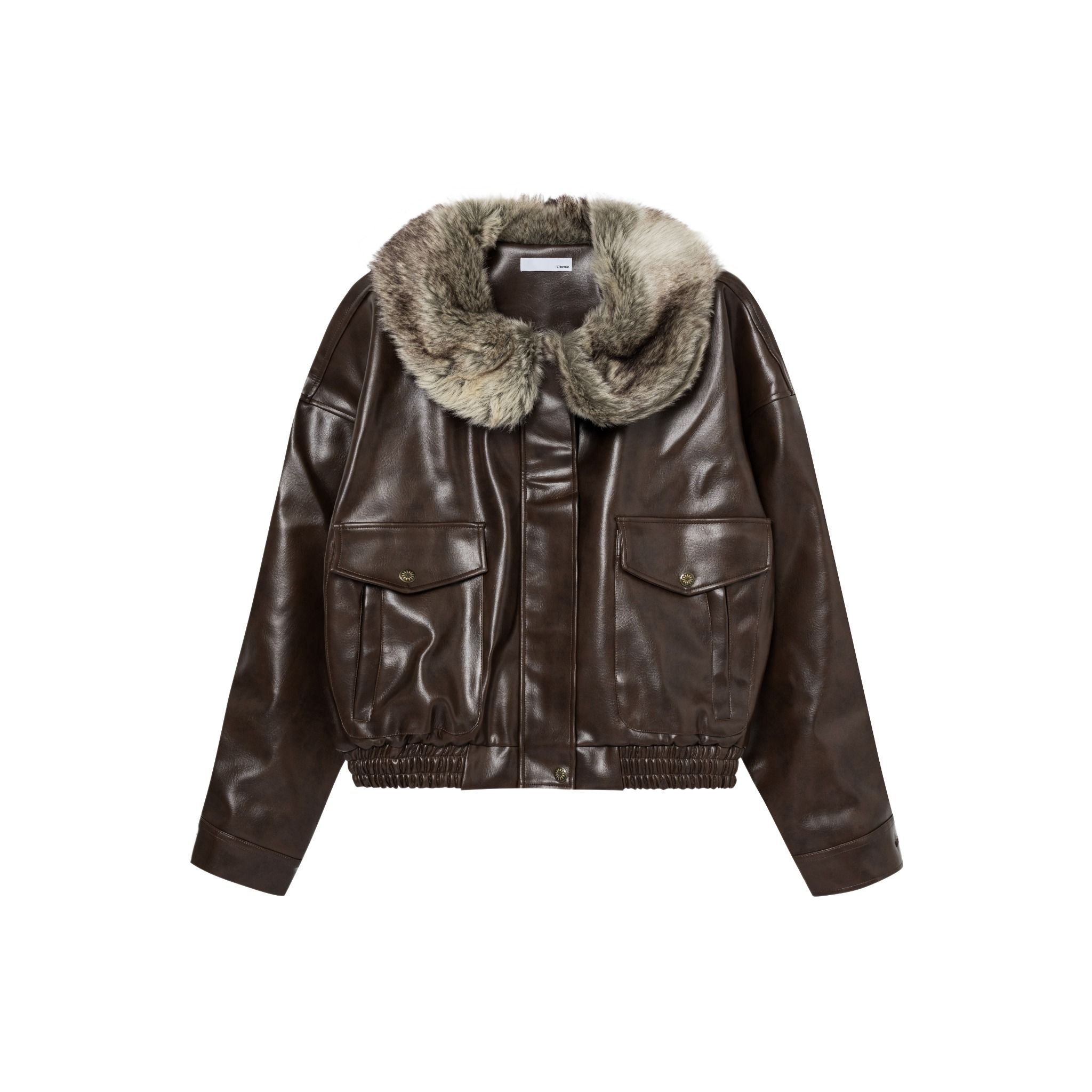 FUR-TRIMMED LEATHER JACKET