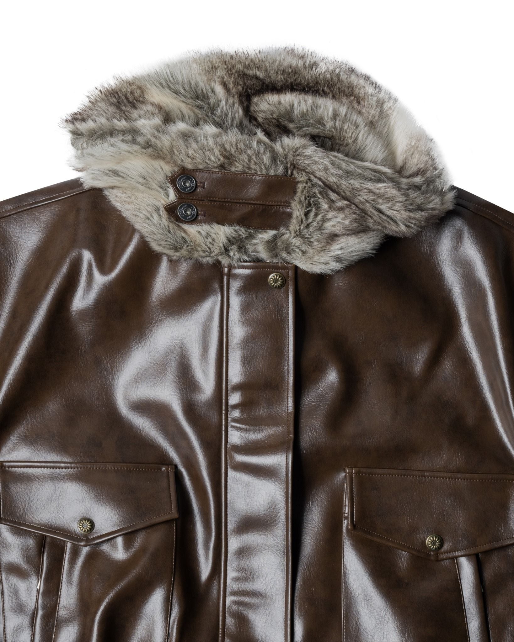 FUR-TRIMMED LEATHER JACKET