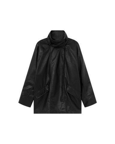  HIGH COLLAR LEATHER JACKET 