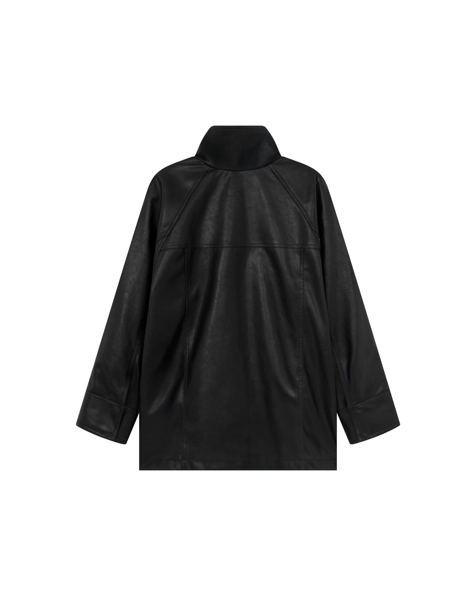 HIGH COLLAR LEATHER JACKET