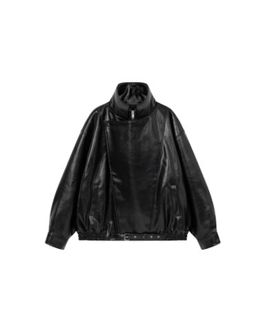 ASYMMETRIC LEATHER JACKET 