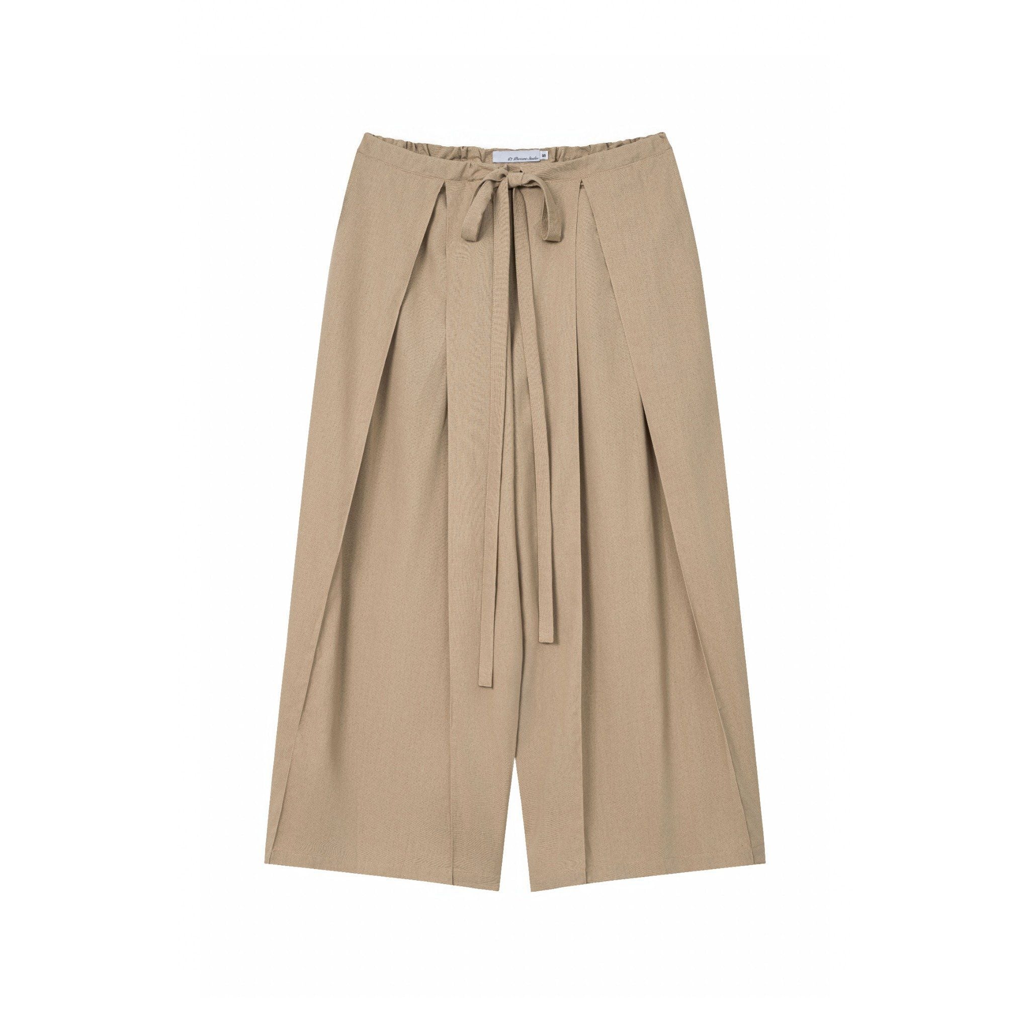 LINEN BOX PLEATED PANTS
