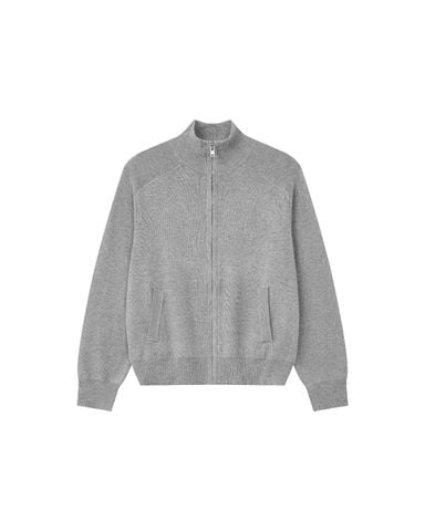 Áo Khoác Len Dáng Rộng Cổ Đứng - HEATHER TRACK KNIT 