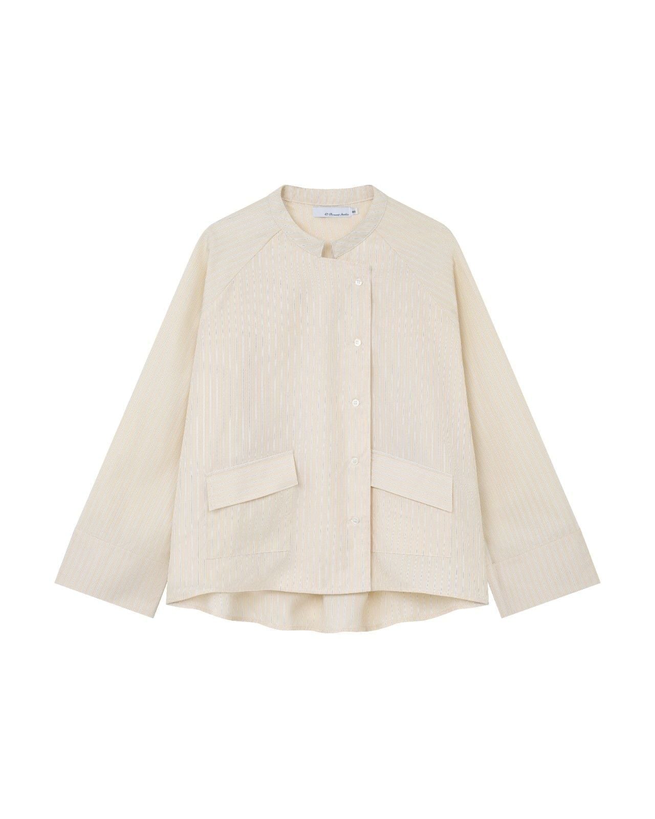 HALF WRAP STRIPE SHIRT
