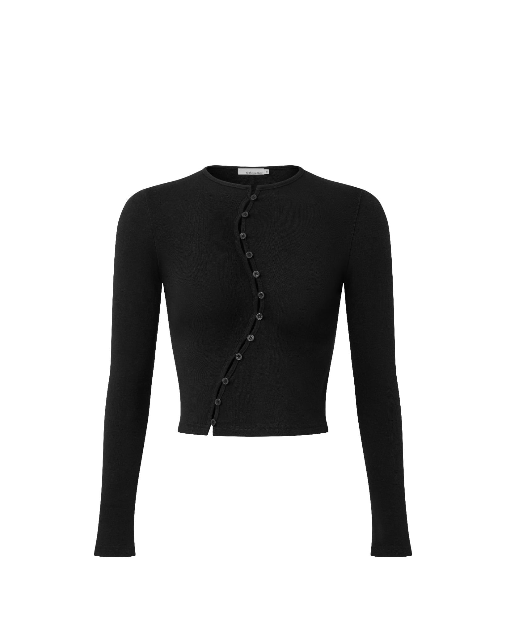 CURVED BUTTON KNIT