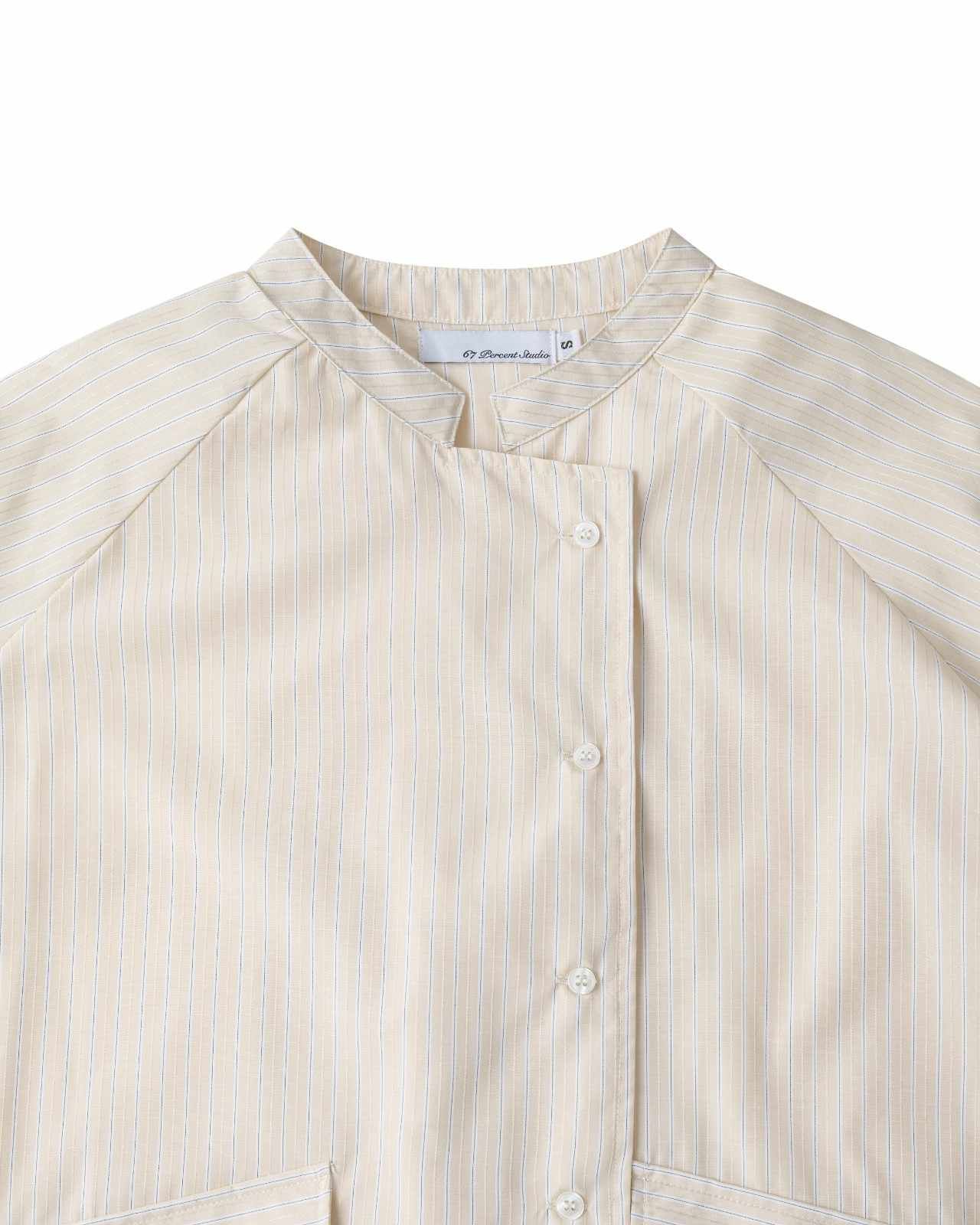 HALF WRAP STRIPE SHIRT