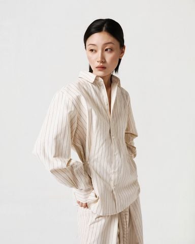  SIDE TIE PINSTRIPE SHIRT 