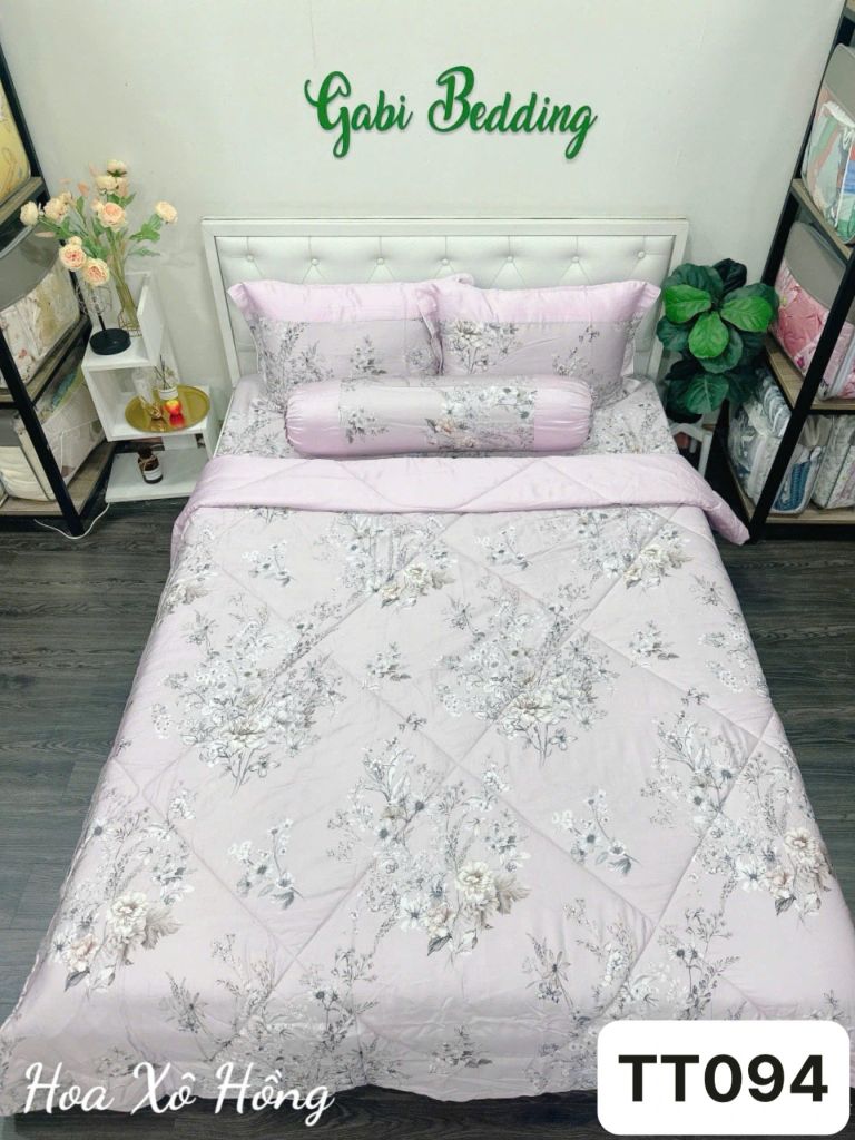  Lụa Tơ Tằm Hoa Xô Hồng 