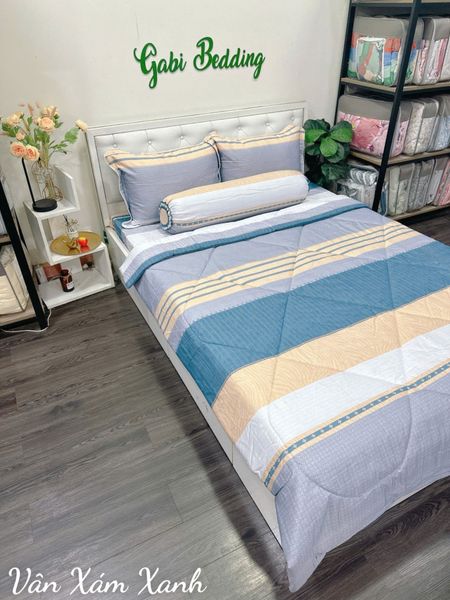  Tencel Vân Xám Xanh 