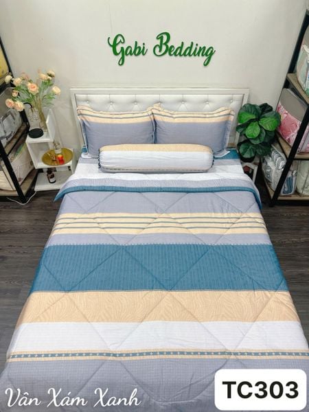  Tencel Vân Xám Xanh 