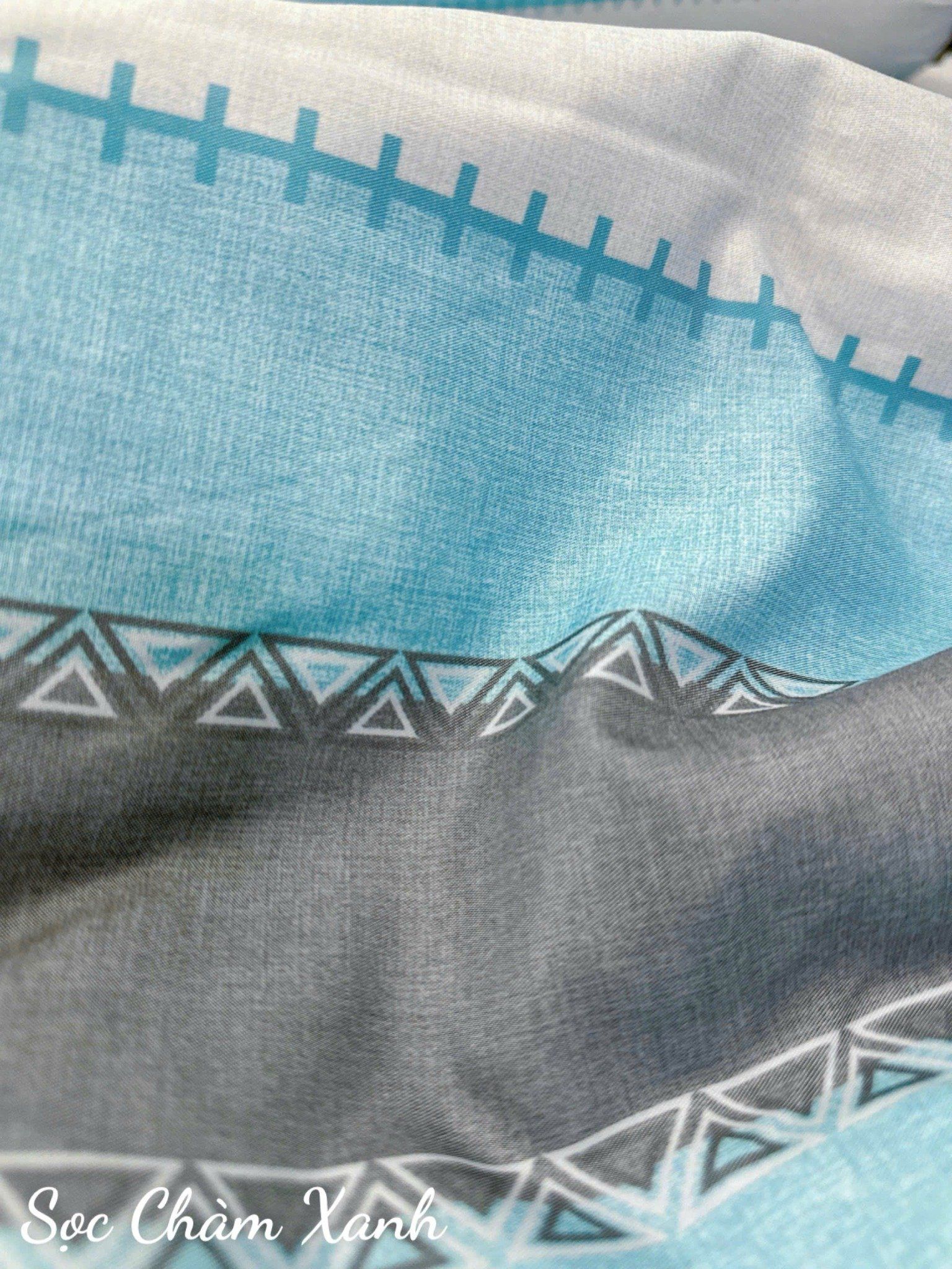  Tencel Sọc Chàm Xanh 