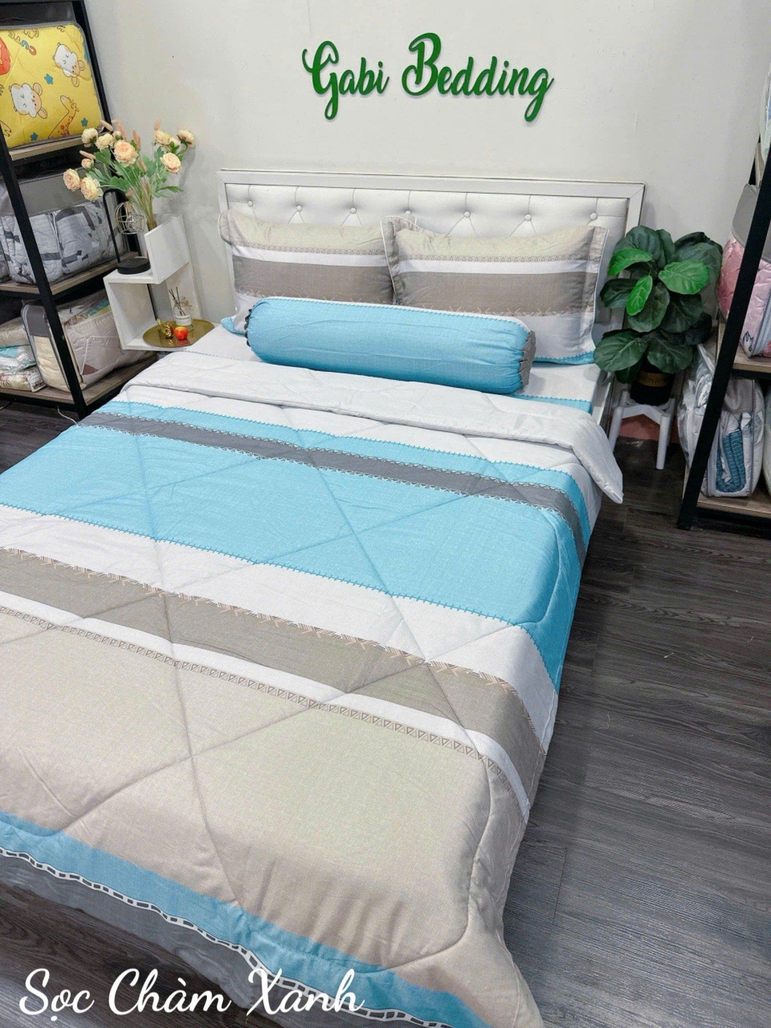  Tencel Sọc Chàm Xanh 
