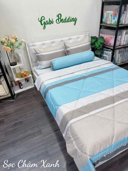  Tencel Sọc Chàm Xanh 