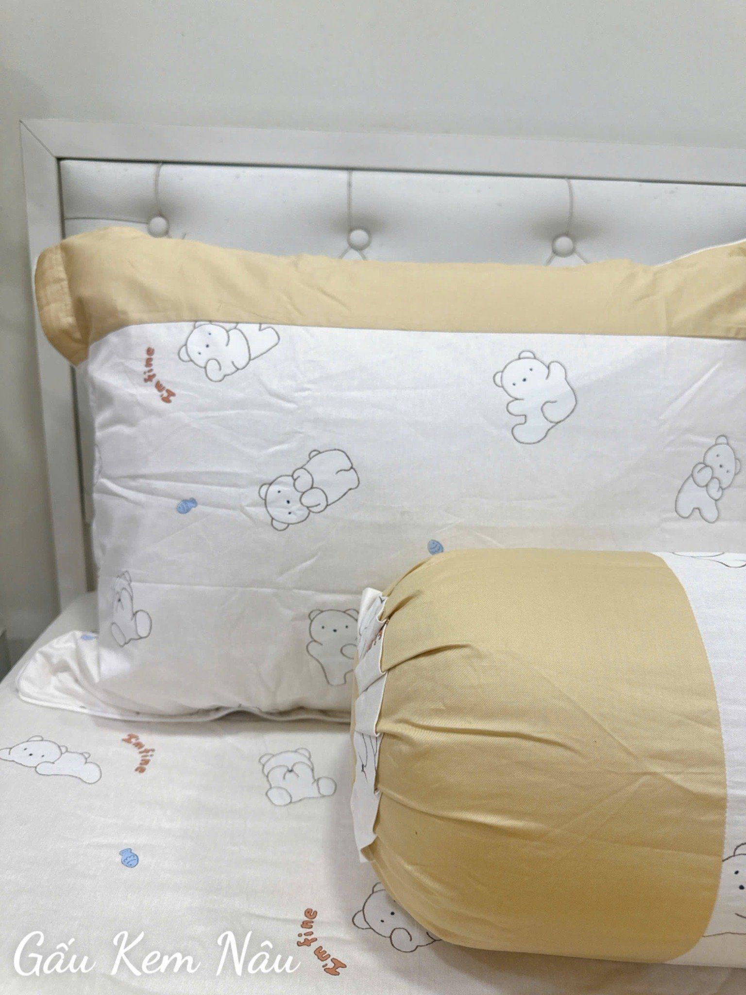  Satin Gấu Kem Nâu 
