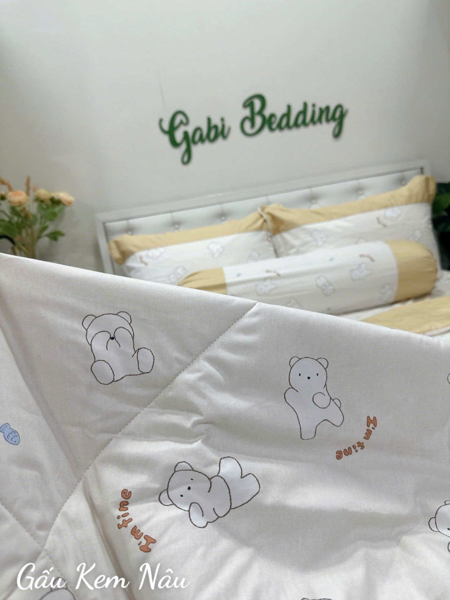  Satin Gấu Kem Nâu 